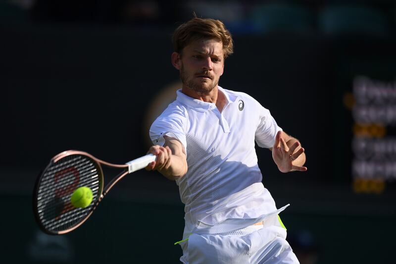 David Goffin plays a forehand against Cameron Norrie. Getty Images