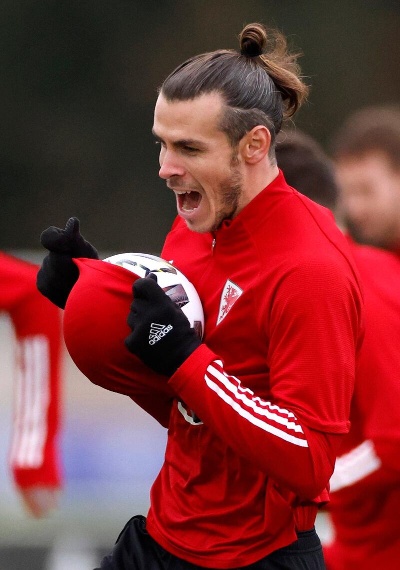 Gareth Bale during a Wales training session at The Vale Resort, Pontyclun. Reuters