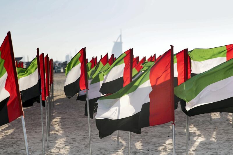 DUBAI, UNITED ARAB EMIRATES - NOVEMBER 29, 2018. 

Flag Garden on Kite Beach.

(Photo by Reem Mohammed/The National)

Reporter: 
Section:  NA POAN