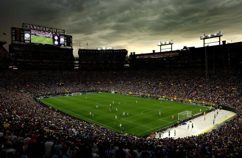 A general view during the pre-season friendly match between Bayern Munich and Manchester City at Lambeau Field. Getty