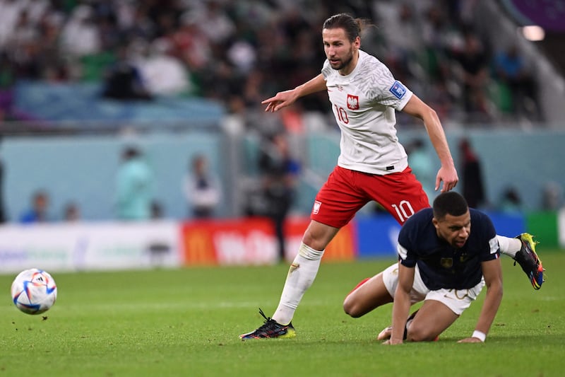 Grzegorz Krychowiak - 7, Often picked his passes well, which played a key role in Poland looking better on the ball than they have for most of the World Cup. When he didn’t do that and conceded possession in a dangerous area, he recovered to block Mbappe’s shot. AFP