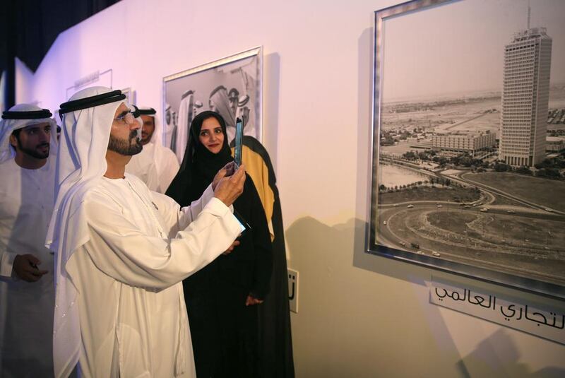 Sheikh Mohammed bin Rashid, Vice President and Ruler of Dubai, at the launch of the Smart Dubai initiviative on March 5, 2014. Wam 