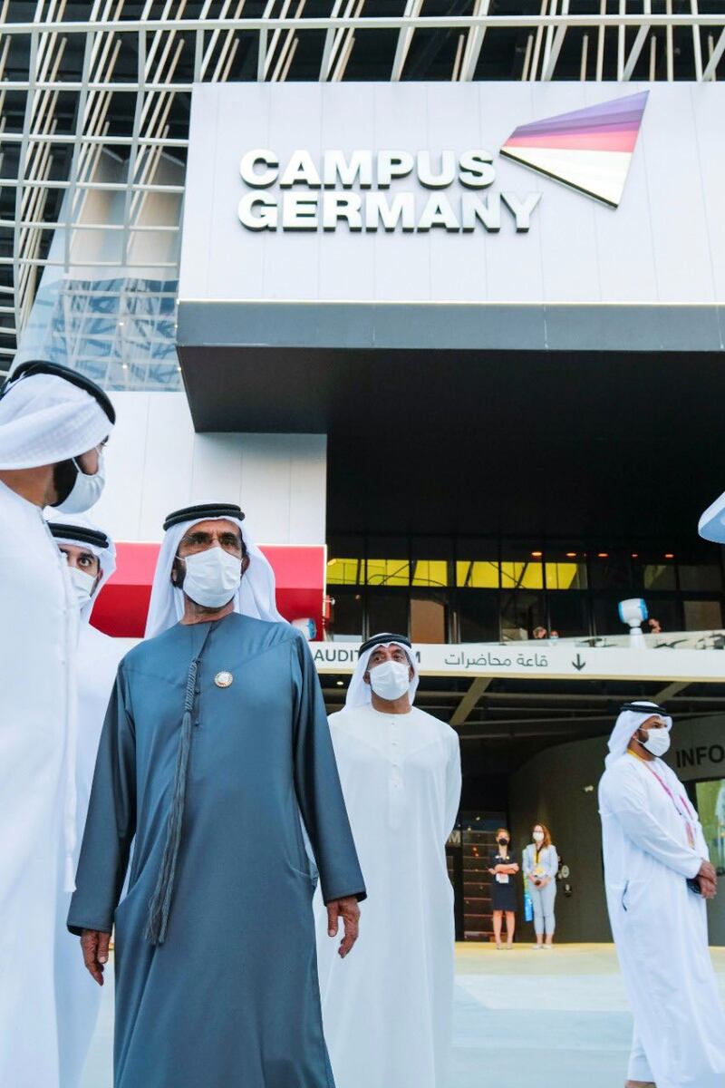 Sheikh Mohammed spoke of the importance of Germany’s participation in Expo 2020 Dubai, given 'its extensive knowledge and experience in the field of innovation and in providing solutions that serve humanity'.