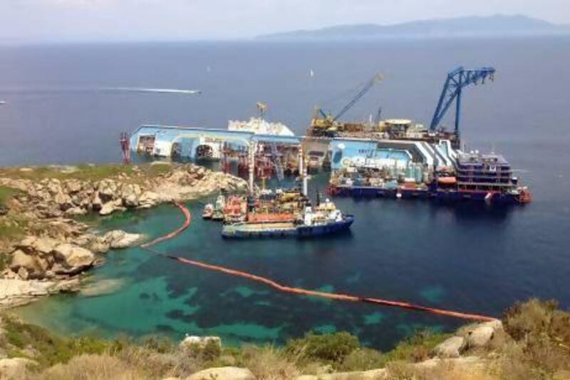 The Costa Concordia ran aground off the coast of Tuscany on January 13, 2012, sending water pouring in through a 50-metre gash in the hull and forcing the evacuation of some 4,200 people.