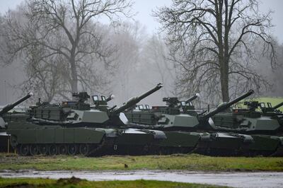 American M1A1 Abrams tanks in Poland. EPA