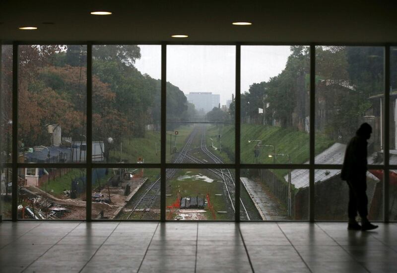 A man stands at the Aristobulo del Valle train station during a national blackout, in Buenos Aires, Argentina. Reueters