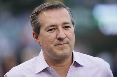 CHICAGO, ILLINOIS - SEPTEMBER 19: Owner Tom Ricketts of the Chicago Cubs is seen on the field before the Cubs take on the St. Louis Cardinals at Wrigley Field on September 19, 2019 in Chicago, Illinois.   Jonathan Daniel/Getty Images/AFP (Photo by JONATHAN DANIEL / GETTY IMAGES NORTH AMERICA / Getty Images via AFP)