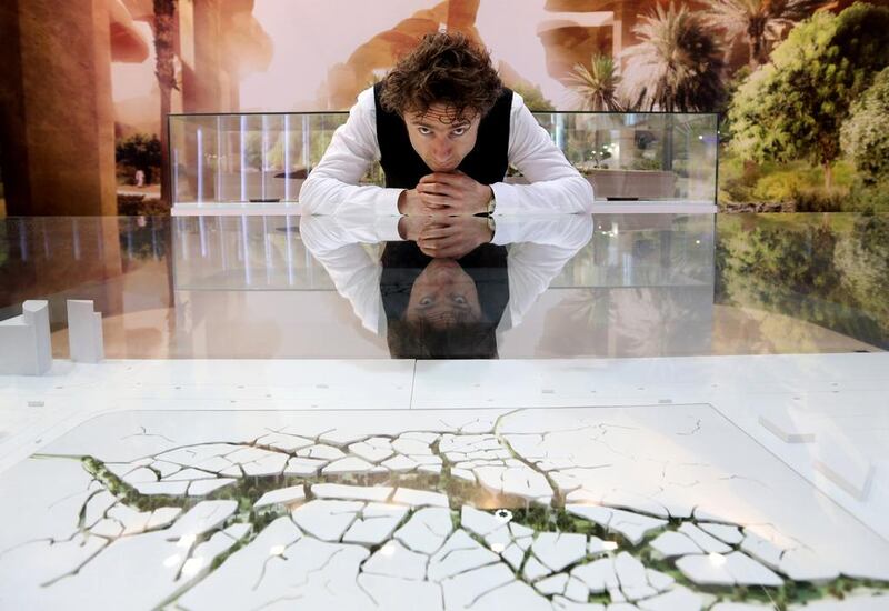 Thomas Heatherwick, the designer of Al Fayah park, unveiled his dream of a recreation area that is truly Abu Dhabi at Cityscape 2014 in the capital on April 22, 2014. Fatima Al Marzooqi / The National