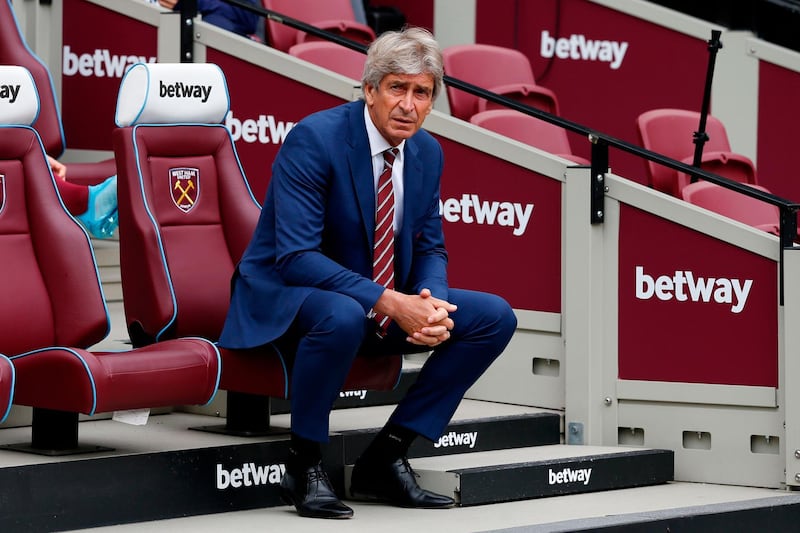 It was a tough day for former City manager Manuel Pellegrini as his West Ham side were beaten. AFP