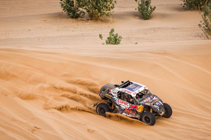 Chile's Contardo Francisco Lopez and Juan Pablo Latrach Vinagre during Stage 11. EPA