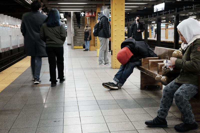 "People only stay in the subway because they have no better place to go," said the Coalition for the Homeless. Getty Images / AFP