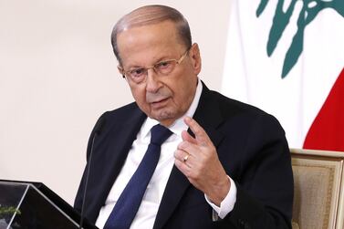 Lebanese President Michel Aoun said his country is keen to resume talks with Israel on disputed maritime borders. AFP