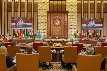 Arab leaders and delegates attend the 33rd Arab League summit, in Manama. EPA