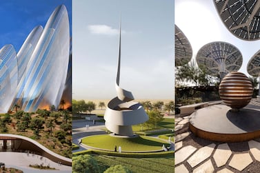 From left to right: the upcoming Zayed National Museum, Sharjah's House of Wisdom and the Sustainability Pavilion at Expo 2020 Dubai. Courtesy Department of Culture and Tourism – Abu Dhabi, Foster + Partners and Expo 2020 Dubai