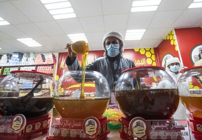 Mohammed Al Muleiki has been bringing pure Yemeni honey to the festival for four years. Ruel Pableo / The National