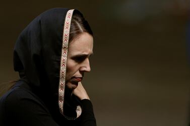 New Zealand's Prime Minister Jacinda Ardern leaves after the Friday prayers at Hagley Park outside Al Noor mosque in Christchurch. Reuters