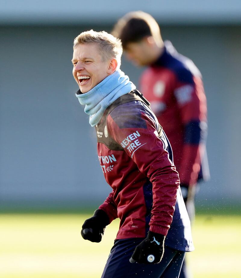MANCHESTER, ENGLAND - JANUARY 05: Oleksandr Zinchenko of Manchester City in action during a training session at Manchester City Football Academy on January 05, 2021 in Manchester, England. (Photo by Matt McNulty - Manchester City/Manchester City FC via Getty Images)