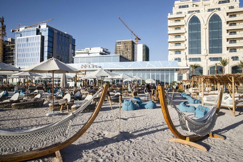 DUBAI, UNITED ARAB EMIRATES. 15 OCTOBER 2020. Newly opened West Beach located on The Palm Dubai. One of the two outlets that are open, Koko Bay. (Photo: Antonie Robertson/The National) Journalist: Sophie Prideaux Section: National.
