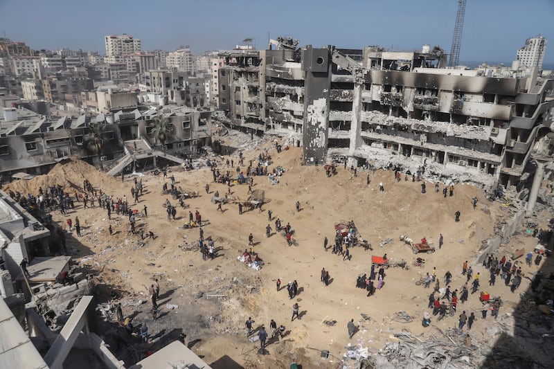 Al Shifa Hospital in Gaza city lies in ruins after Israel's air and ground offensive. AP