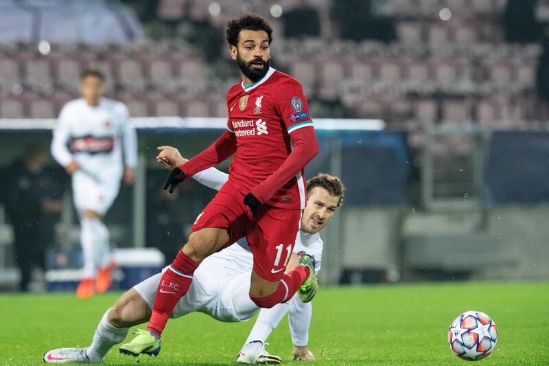 Mohamed Salah - 8: The Egyptian scares defenders into mistakes, as shown by his goal, a strike that made him Liverpool’s top scorer in the Champions League era. No opponent can relax when the 28-year-old is on the prowl. EPA