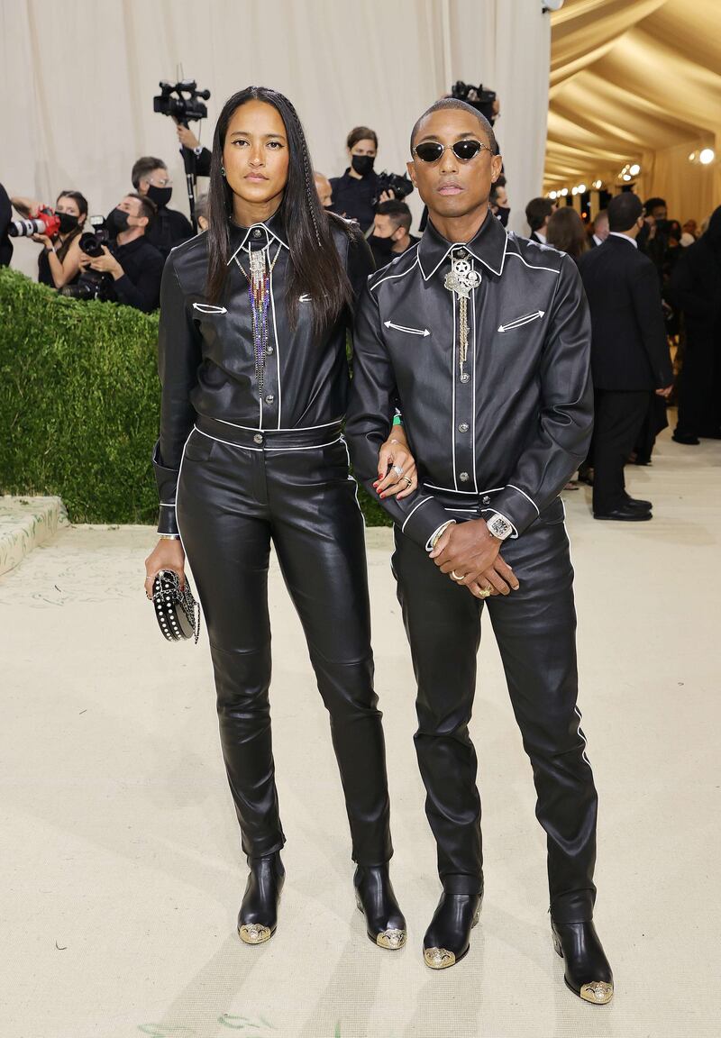 Helen Lasichanh and Pharrell Williams attend the 2021 Met Gala. AFP