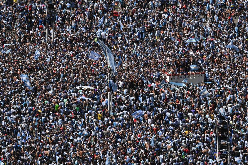 Fans celebrate in Buenos Aires. AFP