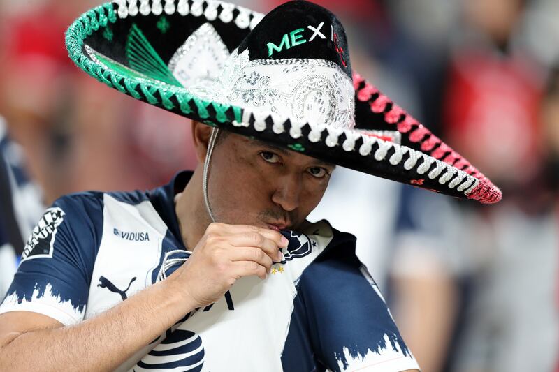 Monterrey fans during the game at Al Nahyan Stadium in Abu Dhabi. 