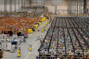 A general view of the Amazon's fulfilment centre in Peterborough, central England. AFP