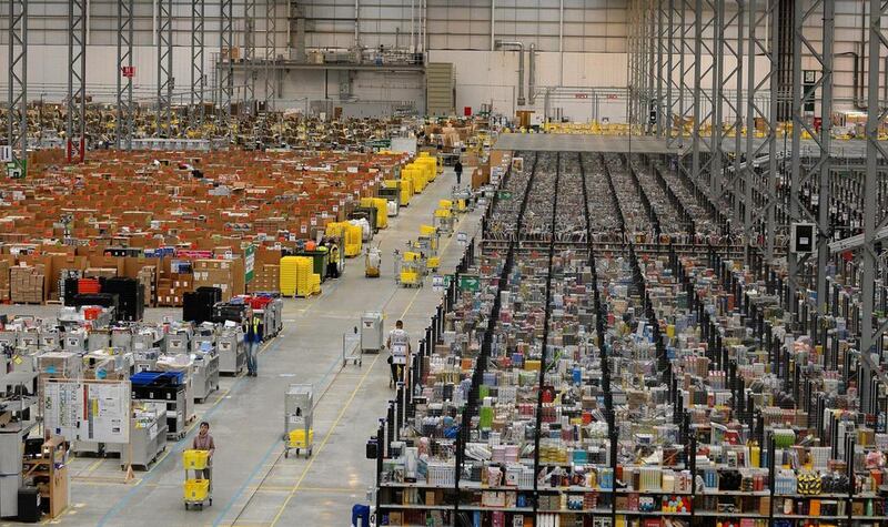 A general view of the Amazon's fulfilment centre in Peterborough, central England. AFP