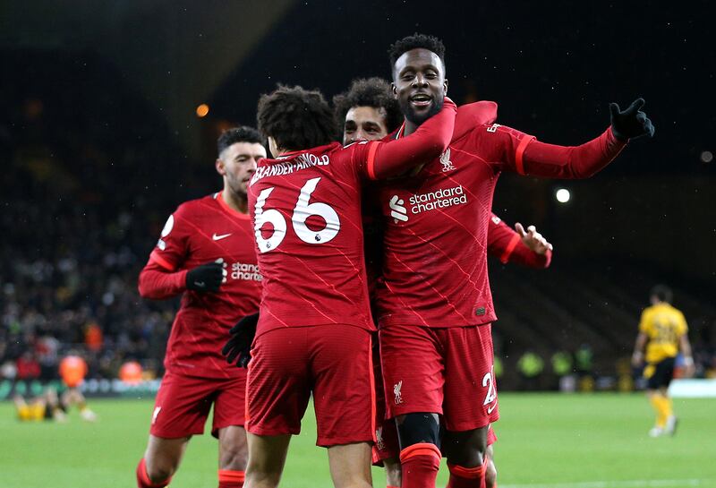 SUB: Divock Origi – 7. The Belgian replaced Diaz for the last five minutes and his brave challenge with Meslier set up the fifth goal. PA