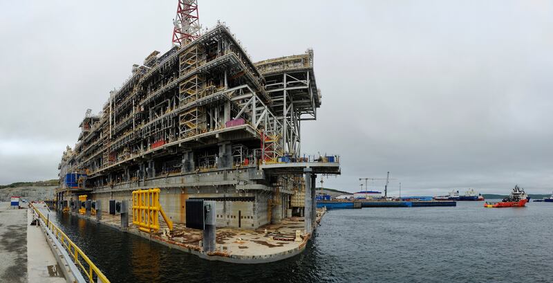A gravity-based liquified natural gas (LNG) platform for the construction of large-tonnage offshore structures in the village of Belokamenka, Murmansk Region in Russia. Reuters