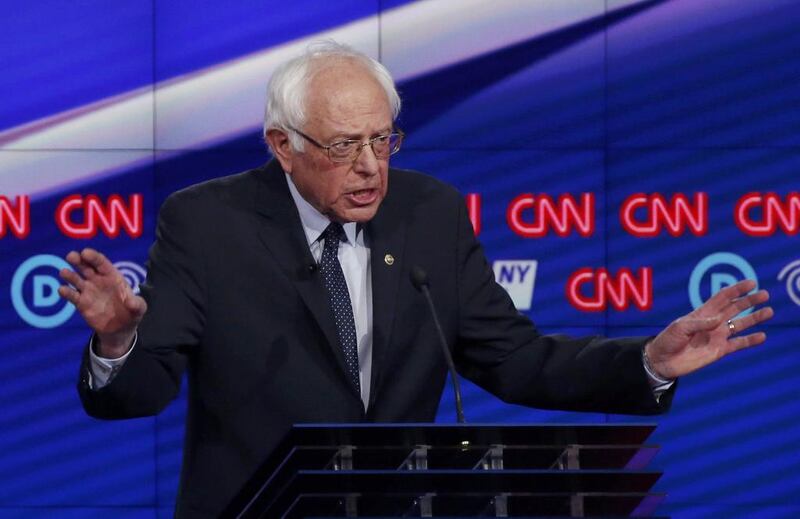 Democratic US presidential candidate Bernie Sanders speaks during a Democratic debate in New York. Lucas Jackson / Reuters