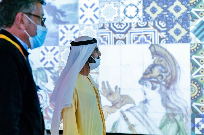 Sheikh Mohammed visits the Portugal pavilion on busy Friday at Expo 2020 Dubai.