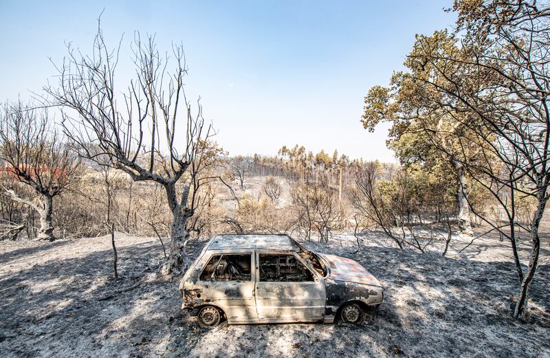 A burnt car in Alvaiazere, Portugal, after wildfires swept across the central part of the country in July 2022. Heatwaves in 2022 may have caused more than 70,000 deaths across Europe, a study has found. All photos: Getty Images