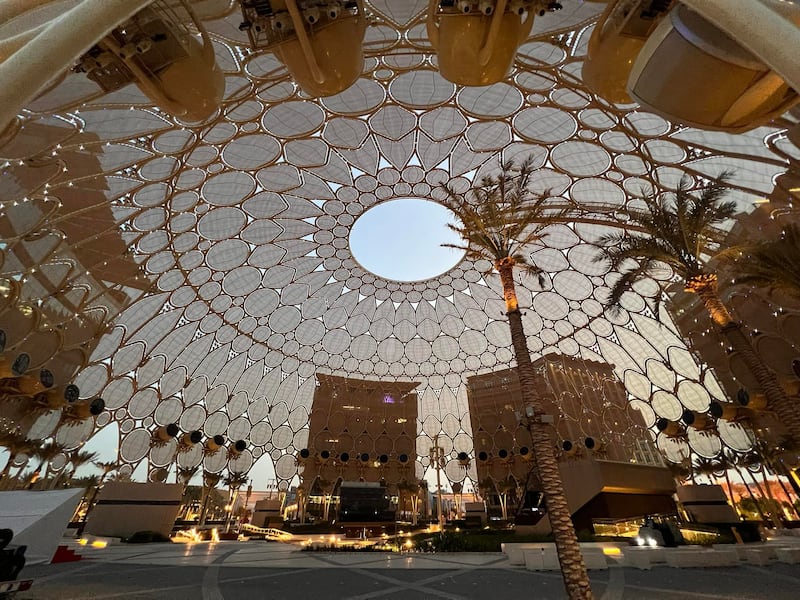 An empty Al Wasl Dome pictured in April 2022 shortly after the world's fair came to a close. Photo: Chris Tan