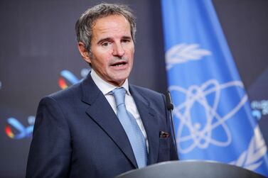 Rafel Grossi, director of the International Atomic Energy Agency, during a press conference in Berlin, in October 2020. EPA