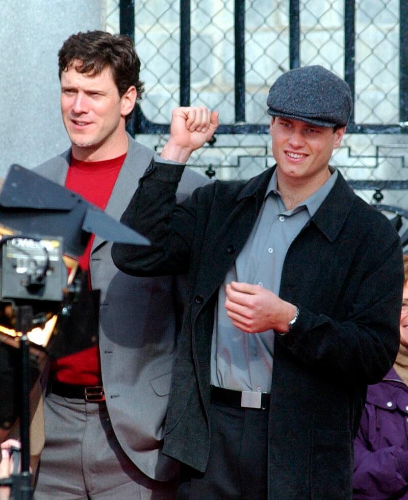 New England Patriots quarterbacks Drew Bledsoe and Tom Brady in January, 2002. AP