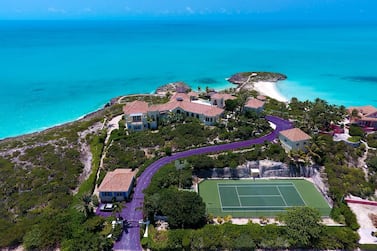 Late musician Prince's Caribbean home has a long driveway painted in his signature shade: royal purple. Courtesy TopTenRealEstateDeals.com