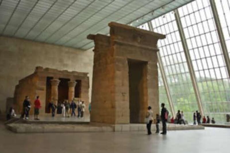 The Temple of Dendur in The Sackler Wing at The Metropolitan Museum of Art in New York.