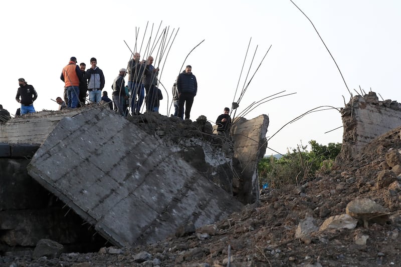 A bridge destroyed by an Israeli air strike in Maaliya village in south Lebanon. AP