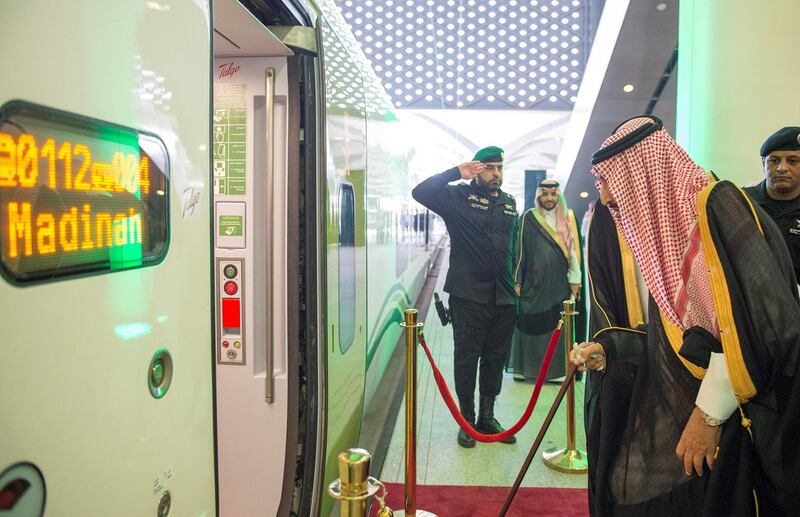 Saudi Arabia's King Salman bin Abdulaziz Al Saud attends the inauguration of the Haramain Railway connecting Mecca and Medina with the Red Sea coastal city of Jeddah, Saudi Arabia September 25, 2018. Bandar Algaloud/Courtesy of Saudi Royal Court/Handout via REUTERS ATTENTION EDITORS - THIS PICTURE WAS PROVIDED BY A THIRD PARTY.