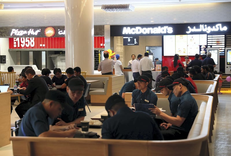 ABU DHABI ,  UNITED ARAB EMIRATES , SEPTEMBER 4 – 2019 :- View of the Food court and Family park at the new expansion of The Galleria on Al Maryah Island in Abu Dhabi. ( Pawan Singh / The National ) For Lifestyle