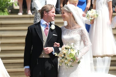 Thomas Kingston and Lady Gabriella Windsor after their wedding at St George's Chapel, Windsor Castle in 2019. PA