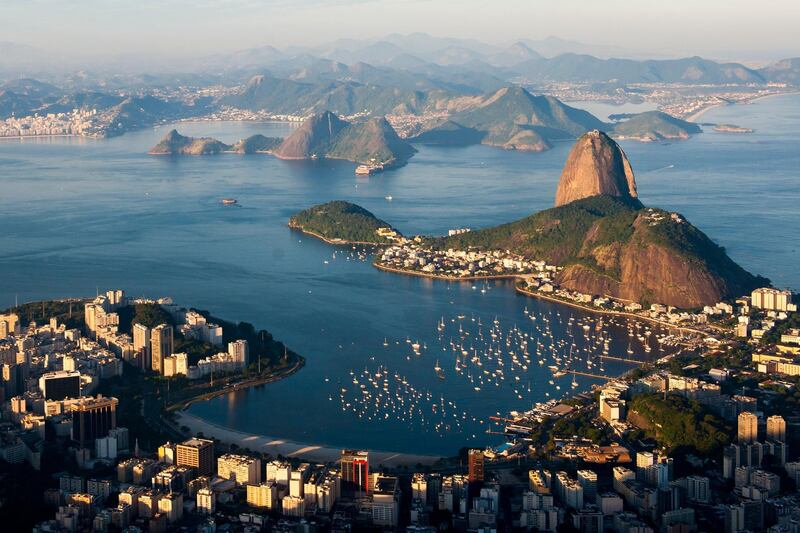 RIO DE JANEIRO, BRAZIL - JUNE 06: An aerial view of Sugar Loaf Mountain ahead of the FIFA Confederations Cup Brazil 2013 on June 6, 2013 in Rio de Janeiro, Brazil.  (Photo by Buda Mendes/Getty Images) *** Local Caption ***  WK08NO-TR-BRIEFS-BRAZIL.jpg