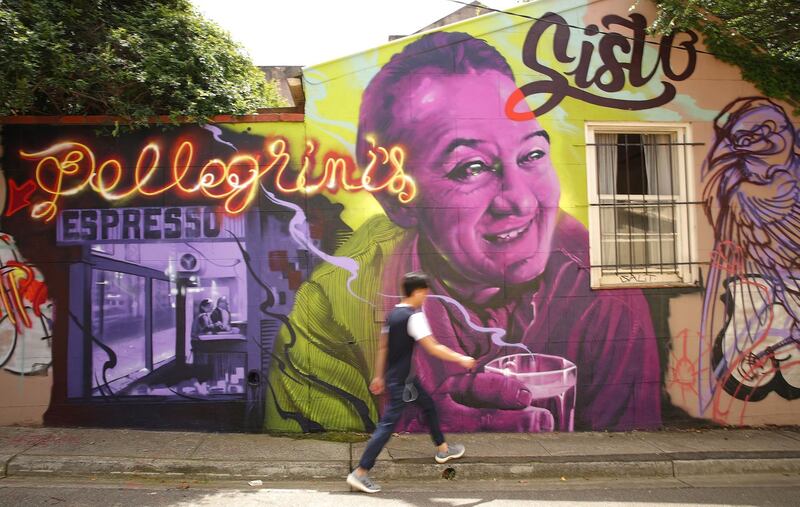 A mural depicting Sisto Malaspina adorns a wall in the Carlton district of Melbourne, Australia. Getty