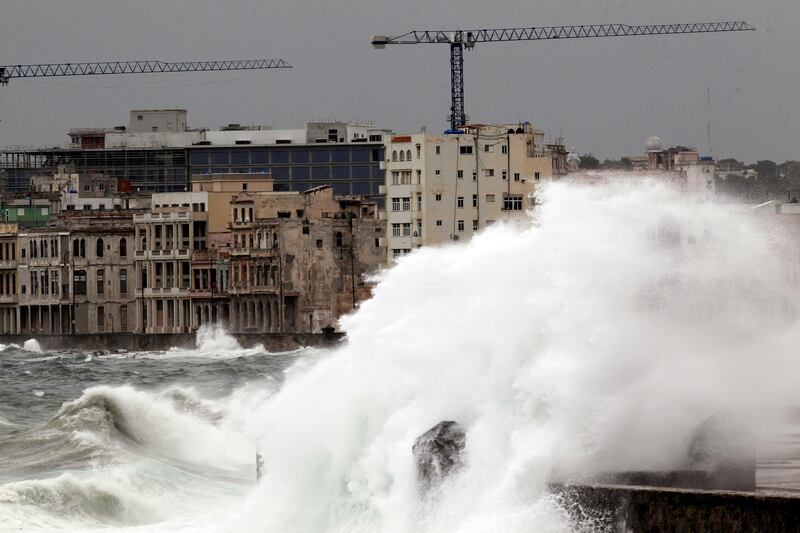 Waves crash against the seafront boulevard El Malecon as Hurricane Irma passes through Havana, Cuba. Reuters