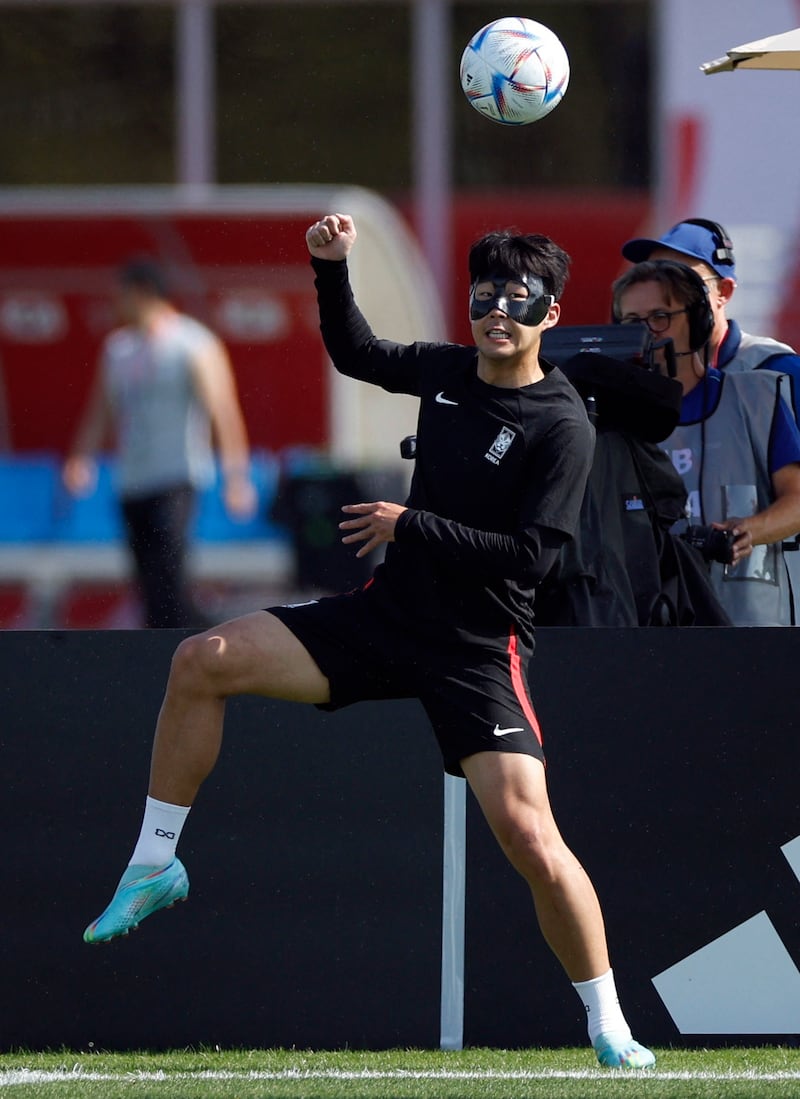 South Korea's Son Heung-min during training in Doha, Qatar. Reuters
