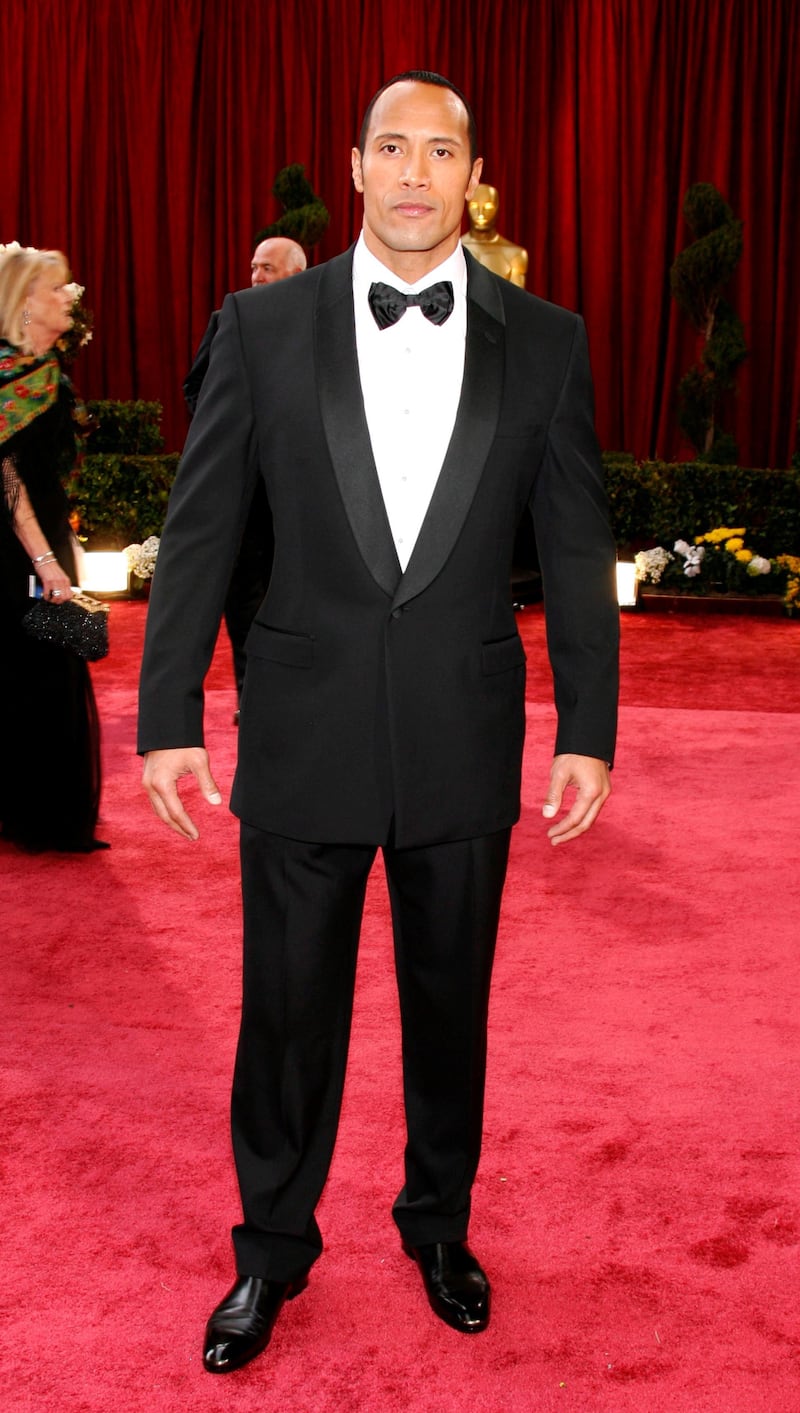 epa01266424 US actor Dwayne Johnson arrives for the 80th annual Academy Awards at the Kodak Theatre in Hollywood, California, USA, 24 February 2008. The Academy Awards, popularly known as the Oscars, are presented by the Academy of Motion Picture Arts and Sciences (AMPAS) to recognize excellence of professionals in the film industry, including directors, actors, and writers.  EPA/PAUL BUCK