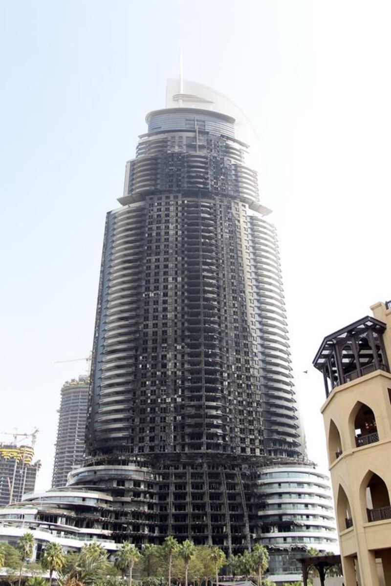 An insurance company that paid out Dh1.24 billion ($380 million) to Emaar Properties for losses resulting from the fire has lost a civil case to recover the money.  Jeffrey E Biteng / The National