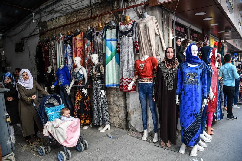 In Gaziantep, some garment shops cater to Syrian tastes. AFP